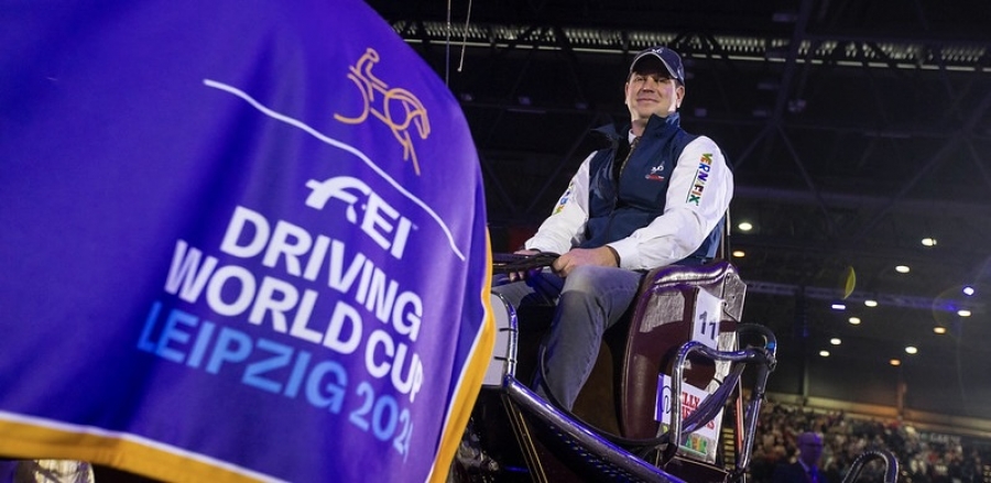 Dries Degrieck (BEL) - winner in the FEI Driving World Cup™ 2023/24 - Leipzig (GER)