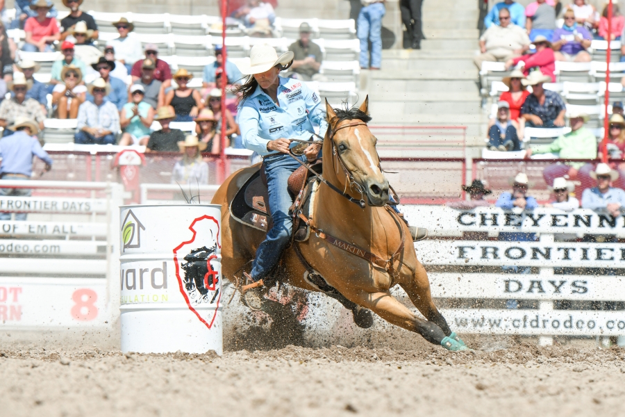 Lisa Lockhart stopped the clock in 17.37 to win Quarter Finals 4 at the Cheyenne Frontier Days Rodeo on July 27. If she continues her success here, it will be her second championship at Frontier Park