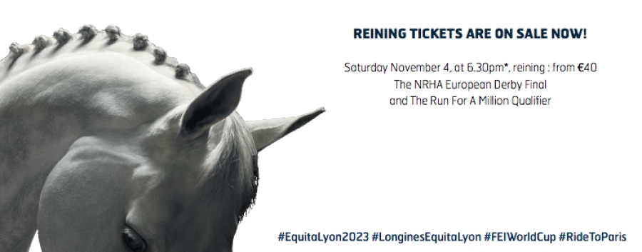 An Historic First For Reining in Europe: Buy your tickets for Saturday, November 4 for the NRHA European Derby Open Finals and TRFAM Qualifier